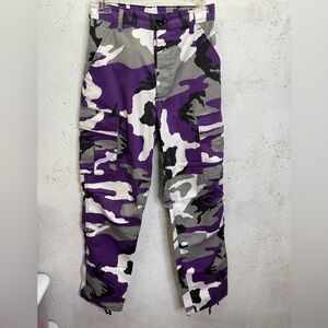 Vintage 2000s Purple Camo Cargo Pants Camouflage Size Small Y2K Army